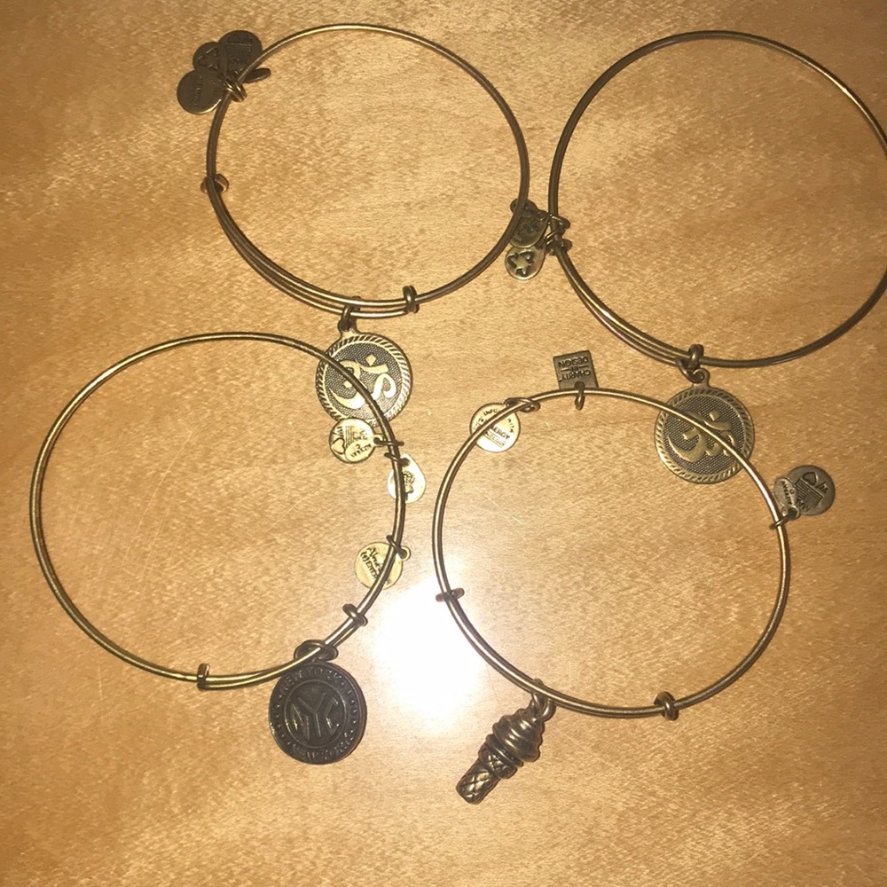 lot of four Authentic Alex and Ani bracelets